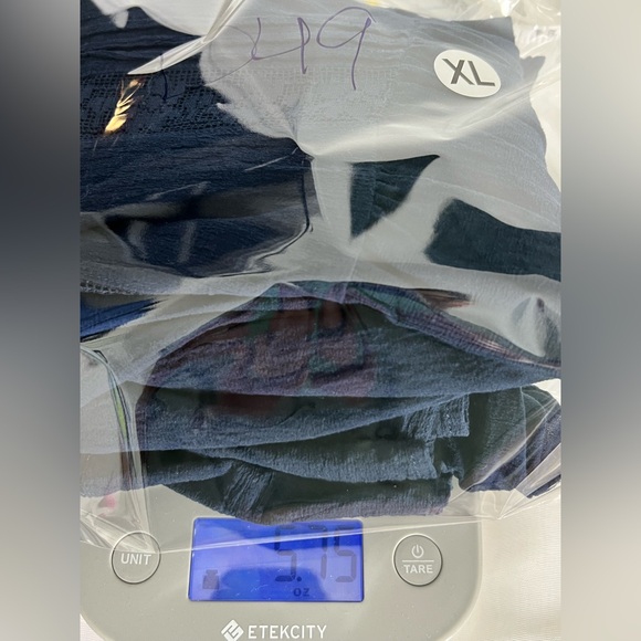 Natural Life Navy Blue Gauzy Cotton Lace Babydoll Short Sleeve Dress Size XL - Picture 9 of 9